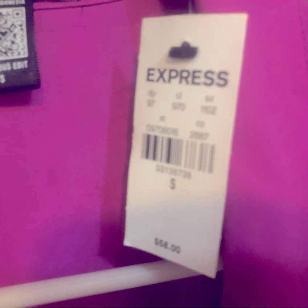 NWT NEW Express Portofino Shirt size Small pink/purple color blend Silky - Picture 4 of 7